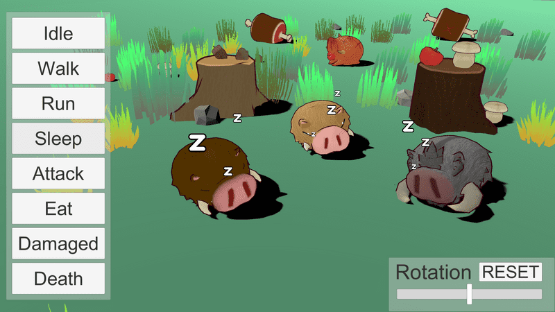 Sleeping boars